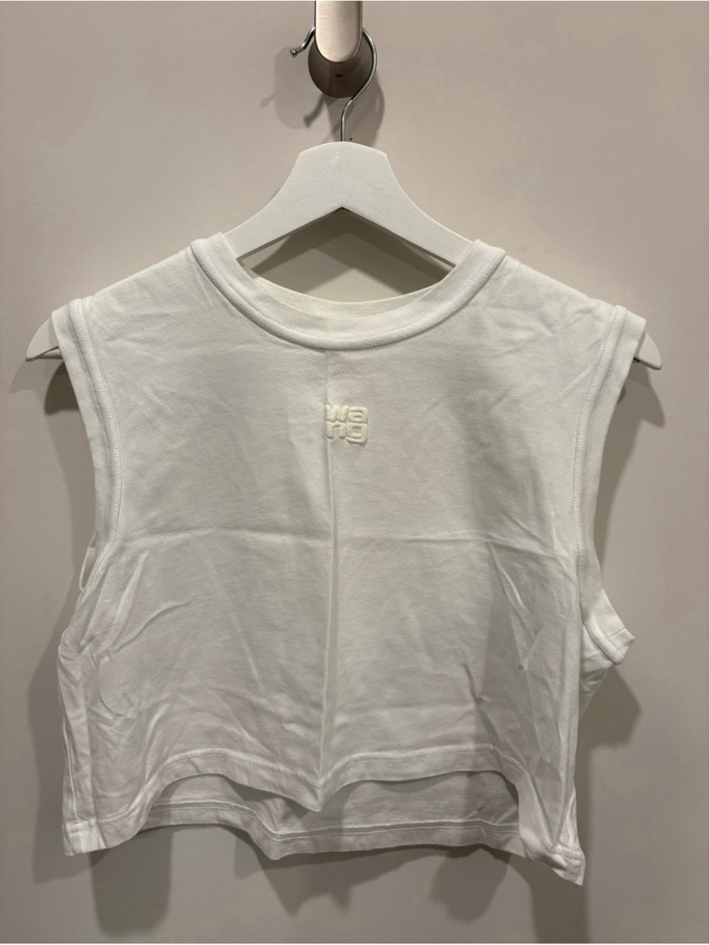 Alexander Wang White Cropped Muscle Tank